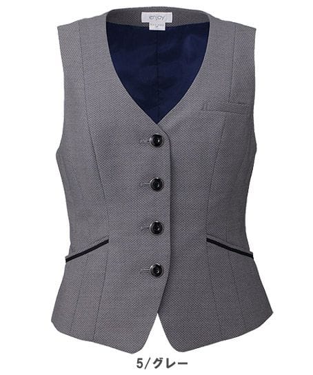 【全2色】ベスト（ナチュラルストレッチ・美スラッとSuits2・ドット柄）