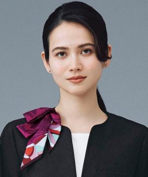 事務服・会社制服の通販の【ユニデポ 事務服】【全3色】ミニスカーフ（クリップ付き・エコ素材）