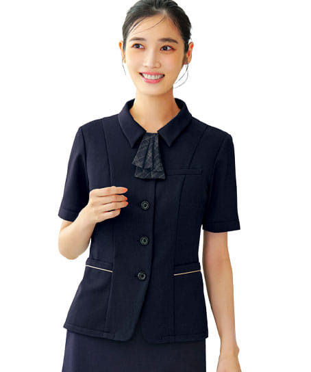 【全1色】半袖オーバーブラウス(ニット・高通気・UVカット)