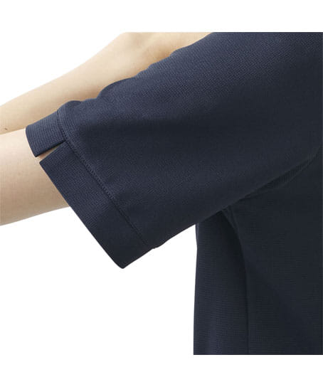 【全1色】半袖オーバーブラウス(ニット・高通気・UVカット)