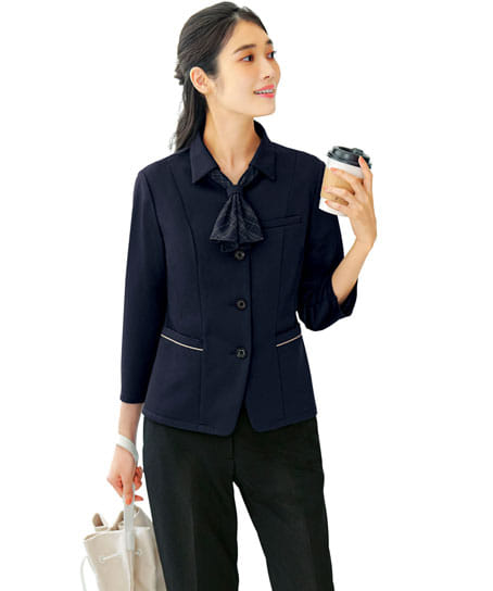 【全1色】七分袖オーバーブラウス（ニット・高通気・UVカット）