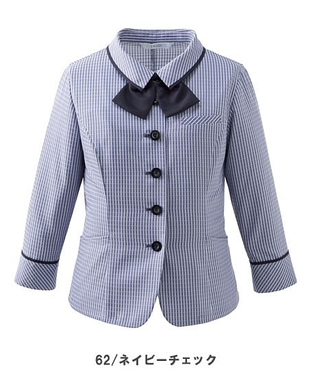 SALE【全2色】リボン付きシャツオーバーブラウス（七分袖・ヨコストレッチ・吸汗速乾・吸放湿・UVカット・サステイナブル）