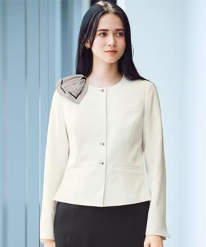 作業服・ワークユニフォームの通販の【ユニデポ 作業着】【全２色】ノーカラージャケット（ストレッチ・速乾・防汚・撥水）