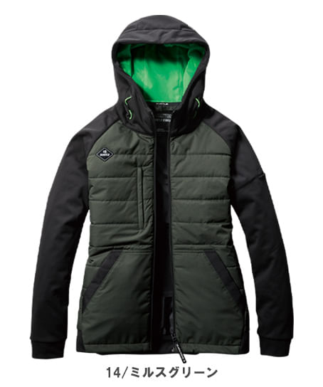 【BURTLE】全3色 バートルヒーターフーディージャケット(ストレッチ・撥水・透湿・男女兼用)