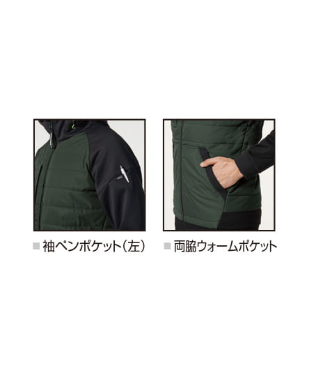 【BURTLE】全3色 バートルヒーターフーディージャケット(ストレッチ・撥水・透湿・男女兼用)