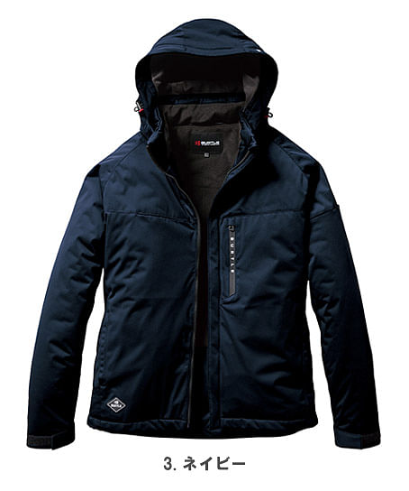 【BURTLE】全4色　ストレッチフーディ防寒ジャケット（防水性・防風性・保温性・ストレッチ・男女兼用）