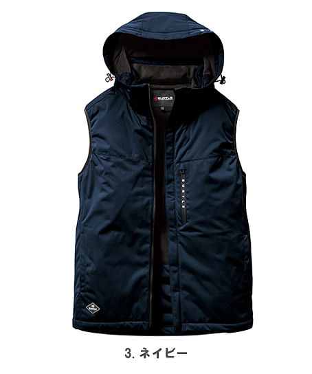 【BURTLE】全4色　ストレッチフーディ防寒ベスト