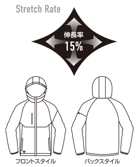 【BURTLE】全4色　フーディジャケット（ストレッチ・撥水・防風・男女兼用)