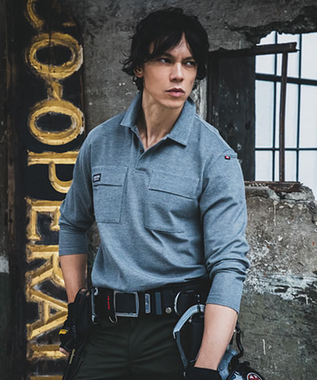 【BURTLE】全5色 バートル長袖ポロシャツ(ストレッチ・吸汗速乾・消臭・男女兼用)