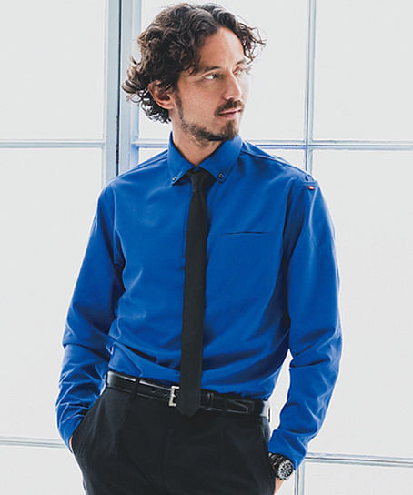 【BURTLE】全5色・長袖ボタンダウンシャツ（制電・ストレッチ・吸汗速乾・消臭・エコ素材・男女兼用）