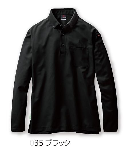【BURTLE】全5色・長袖ボタンダウンシャツ（制電・ストレッチ・吸汗速乾・消臭・エコ素材・男女兼用）