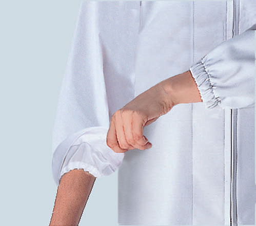 【RHP】チャイナ服風七分袖調理コート（耐久防汚加工・制電・袖口ネット・男女兼用）