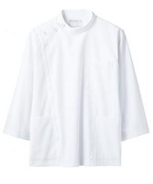 【全2色】8分袖ケーシー白衣（制菌・透け防止・制電・防汚・メンズ）
