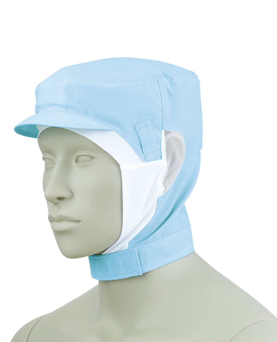 【全4色】ショート頭巾帽子（制菌・透け防止・制電・吸汗速乾・男女兼用）