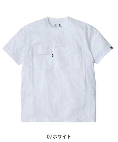 【全4色】ファントムドット冷感DRY サイドポケット半袖Tシャツ(ストレッチ・帯電防止・防汚・UVカット・接触冷感・吸汗速乾・消臭)