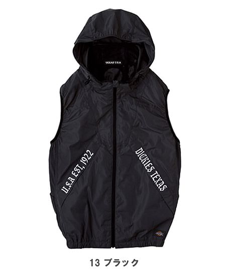 【Dickies】ディッキーズ・全4色・ボルトクール　半袖ベスト（ペルチェネックホルダー付・ニアサイドファン・取り外しフード付き・男女兼用）