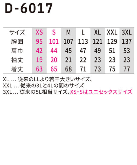 【Dickies】全3色・T/C 鬼鹿の子 半袖Tシャツ(UVカット・接触冷感・高通気・男女兼用) サイズ詳細