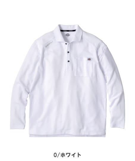 【Dickies】全3色・T/C 鬼鹿の子 長袖ポロ（UVカット・接触冷感・高通気・男女兼用）