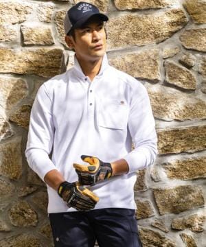 作業服・ワークユニフォームの通販の【ユニデポ 作業着】【Dickies】全3色・T/C 鬼鹿の子 長袖ポロ（UVカット・接触冷感・高通気・男女兼用）