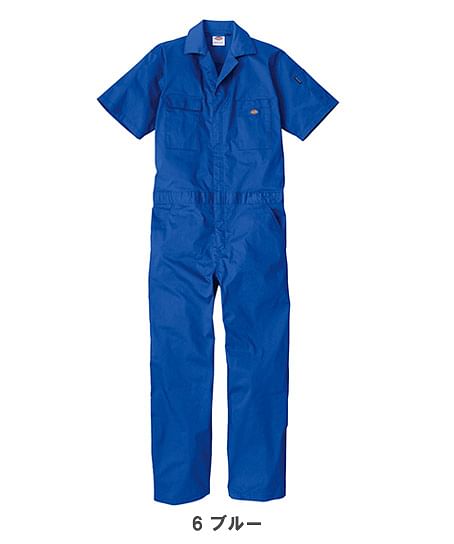 【Dickies】ディッキーズ・全9色・ライトT/Cストレッチ半袖ツナギ（UVカット・接触冷感・逆開ファスナー・ストレッチ・男女兼用）