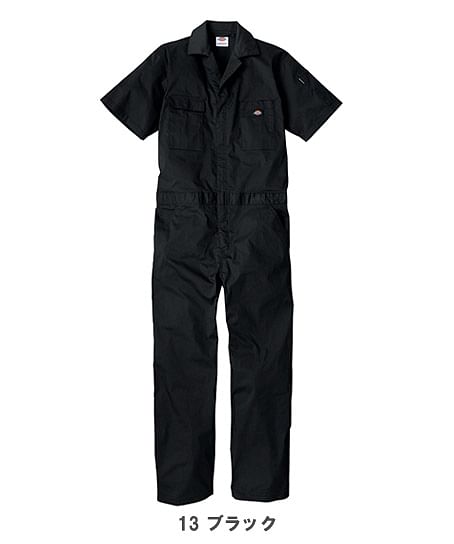 【Dickies】ディッキーズ・全9色・ライトT/Cストレッチ半袖ツナギ（UVカット・接触冷感・逆開ファスナー・ストレッチ・男女兼用）