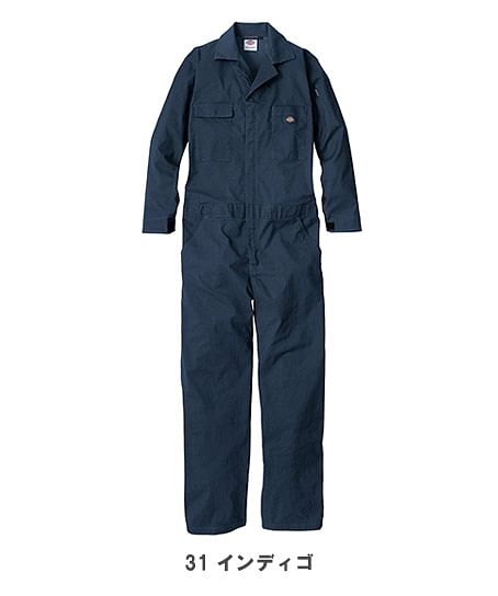 【Dickies】ディッキーズ・全9色・T/Cストレッチツナギ（UVカット・逆開ファスナー・ストレッチ・男女兼用）