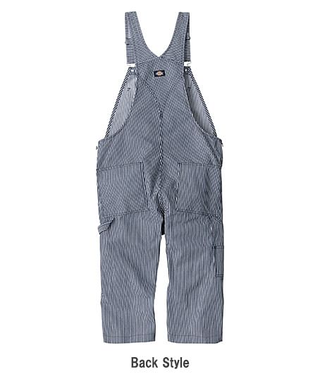 【Dickies】ディッキーズ・全3色・ライトストレッチヒッコリーオーバーオールショート丈（ストレッチ9％、UVカット、接触冷感・男女兼用）