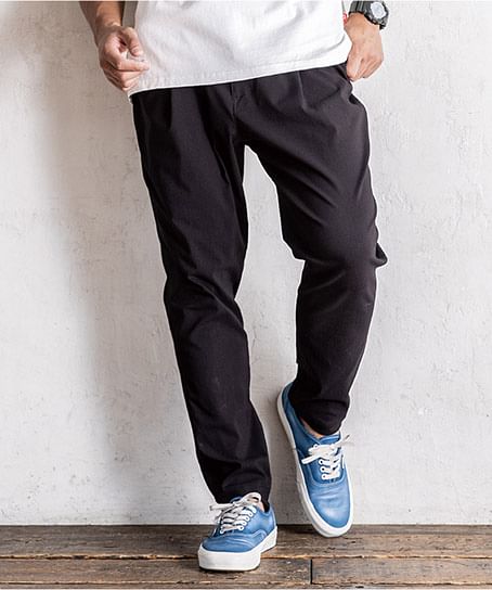 【全2色】ジョバーズ®　ストレッチパンツ（超ストレッチ、ウエスト総ゴム、IN/OUT調整可能なドローコードと前ファスナー付き）