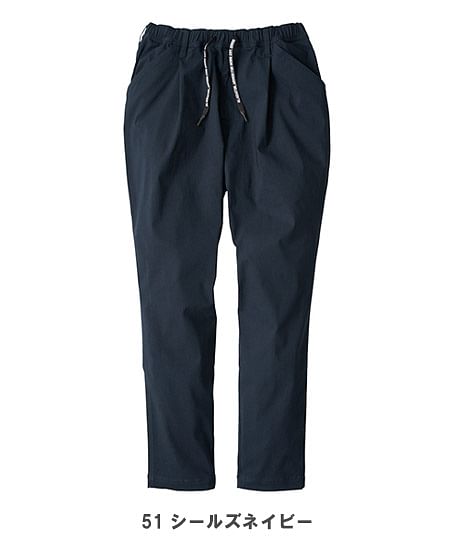 【全2色】ジョバーズ®　ストレッチパンツ（超ストレッチ、ウエスト総ゴム、IN/OUT調整可能なドローコードと前ファスナー付き）