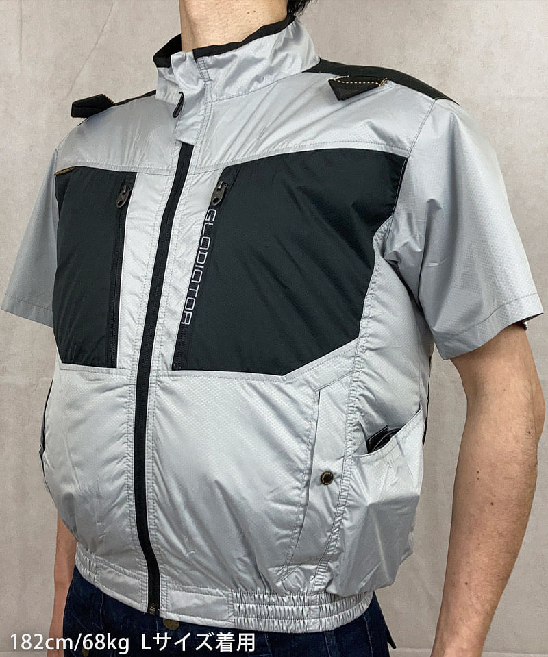 【空調風神服】全5色・ボルトクールバックチタンHYBRID半袖ジャケット（単品）