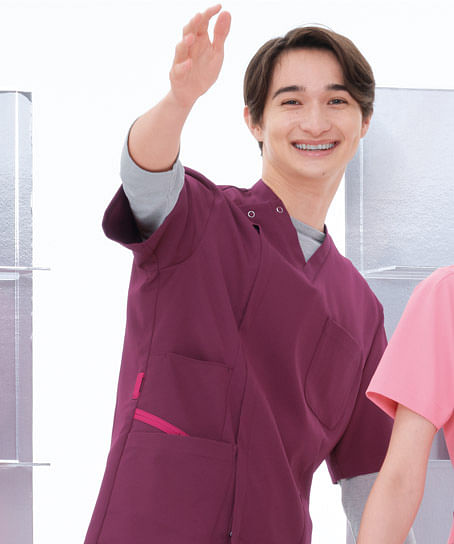 【ナガイレーベン】男子スクラブ（ストレッチ・軽量・透け防止・制菌・制電・吸水性・防汚・形態安定）