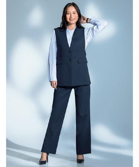 【全2色】ロングベスト（ストレッチ・エコ素材・オールシーズン対応）