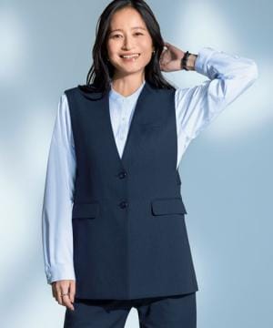 【全2色】ロングベスト（ストレッチ・エコ素材・オールシーズン対応）