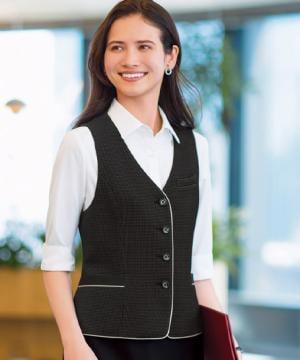 【全1色】ベスト（シャイニーボーダー）（ストレッチ・TioTioプレミアム）