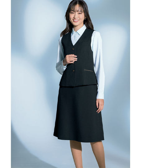 【全2色】Aラインスカート（57cm丈・ストレッチ・エコ素材・オールシーズン対応）