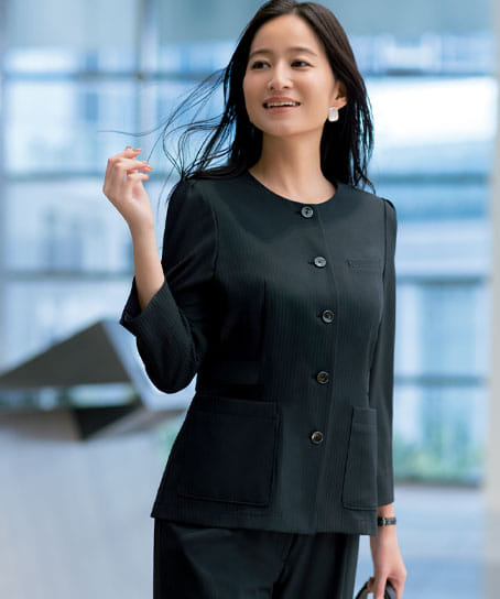 【全2色】ジャケット（９分袖・ストレッチ・エコ素材・オールシーズン対応）