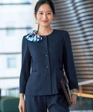 事務服・会社制服の通販の【ユニデポ 事務服】【全2色】ジャケット（９分袖・ストレッチ・エコ素材・オールシーズン対応）