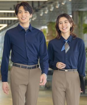 作業服・ワークユニフォームの通販の【ユニデポ 作業着】【全２色】長袖シャツ（ニット・TioTioプレミアム・吸水速乾）