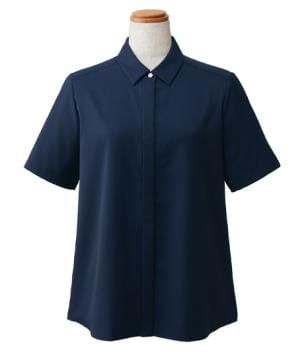 作業服・ワークユニフォームの通販の【ユニデポ 作業着】【全4色】半袖とろみブラウス（ヒヨク仕立て・ストレッチ・透け防止・エコ）