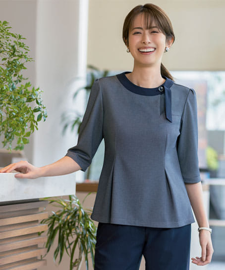 【全2色】プルオーバー(七分袖・ニット・UVカット・吸水速乾・透け防止・汚れ除去・高通気度174.1㎤/㎠・s)