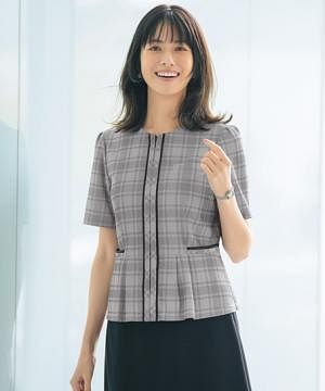 事務服・会社制服の通販の【ユニデポ 事務服】【全2色】オーバーブラウス（ニット・エコ・TioTioプレミアム/通気度152.2㎝3/㎝2・sec）