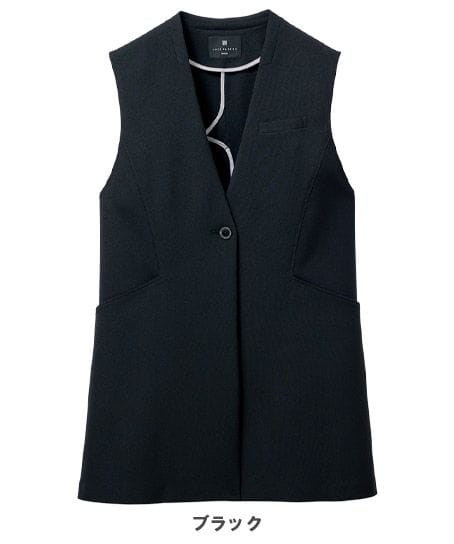 【JANE PACKER】ロングベスト（ストレッチ・抗菌・消臭・防汚・抗ウイルス）
