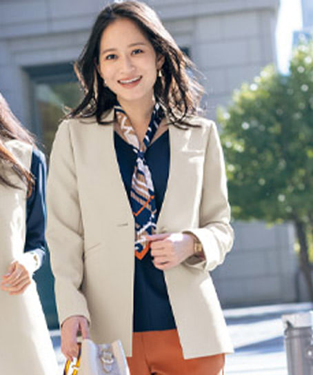 【JANE PACKER】ノーカラージャケット(ストレッチ・抗菌・消臭・防汚・抗ウイルス)