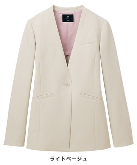 【JANE PACKER】ノーカラージャケット(ストレッチ・抗菌・消臭・防汚・抗ウイルス)