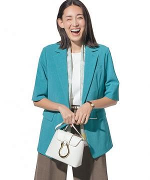事務服・会社制服の通販の【ユニデポ 事務服】【JANE PACKER】ジャケット（ストレッチ・５分袖）