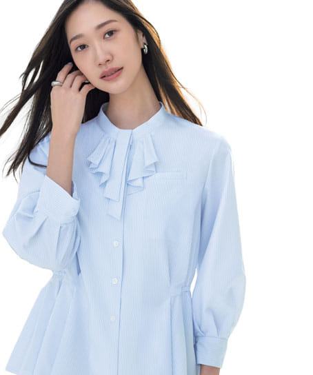 【JANE PACKER】全3色 ブラウス（九分袖・吸水速乾・UVカット・透け防止・ストレッチ）