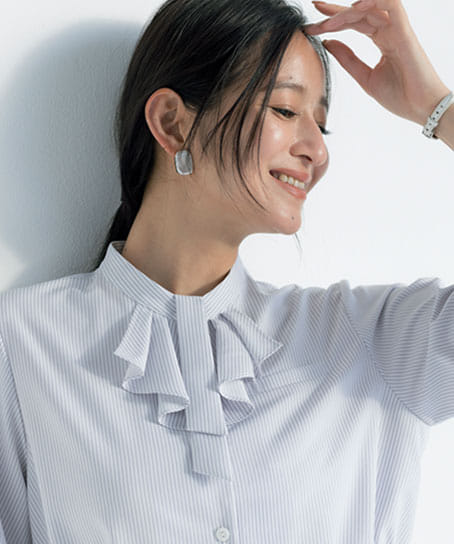 【JANE PACKER】全3色 ブラウス（九分袖・吸水速乾・UVカット・透け防止・ストレッチ）