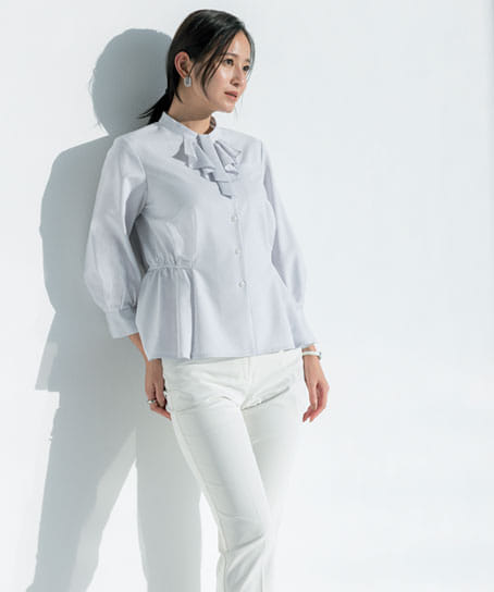 【JANE PACKER】全3色 ブラウス（九分袖・吸水速乾・UVカット・透け防止・ストレッチ）