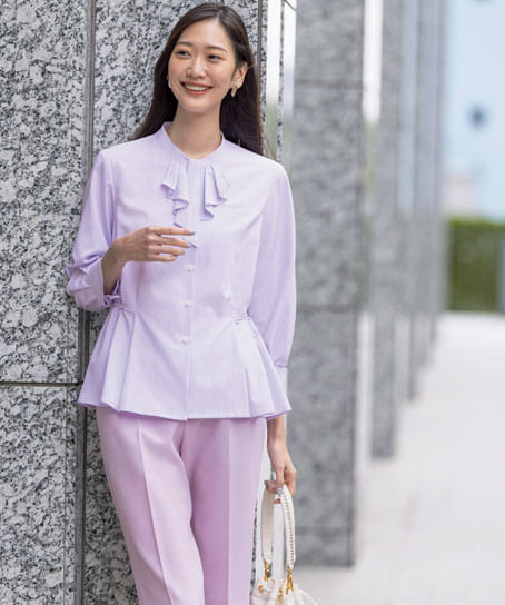 【JANE PACKER】全3色 ブラウス（九分袖・吸水速乾・UVカット・透け防止・ストレッチ）