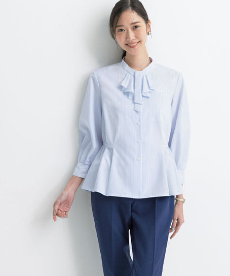 【JANE PACKER】全3色 ブラウス（九分袖・吸水速乾・UVカット・透け防止・ストレッチ）